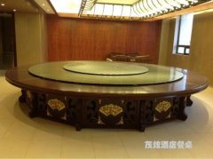 广州酒店电动餐桌转盘安装案例