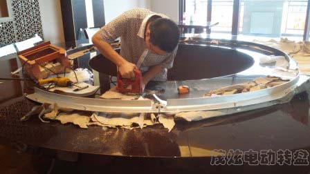 宁波酒店大型电动餐桌转盘定做生产厂家