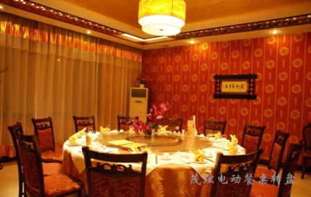 广东东莞酒店大型实木电动餐桌转盘