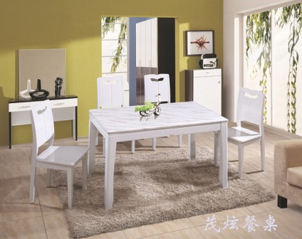 大理石餐桌长方形白色实木价格