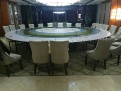 连云港酒店大型电动餐桌转盘安装案例